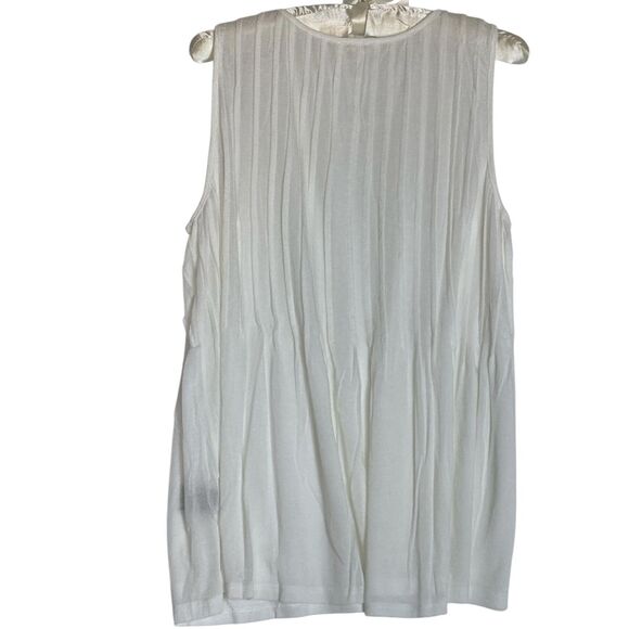 POL  Sleeveless Tank Top Womens Large White Boho Summer Layer Minimalist Casual - Picture 2 of 7